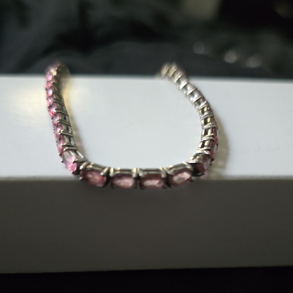 Elegant Pink Tennis Bracelet